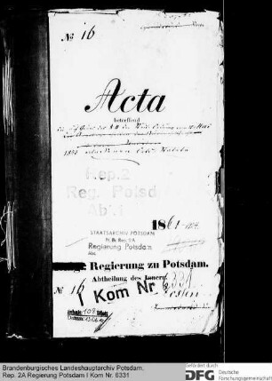 Ortsstatuten auf Grund des § 11 der Städteordnung vom 30. Mai 1853 in Zossen