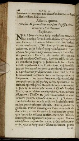Assertio quarta. [...] circa Scripturæ S. lectionem.