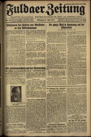 Erste Ausgabe vom Mittwoch, den 22. Mai 1935.