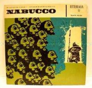 Schallplatte mit Musik aus Giuseppe Verdis "Nabucco", Plattenhülle