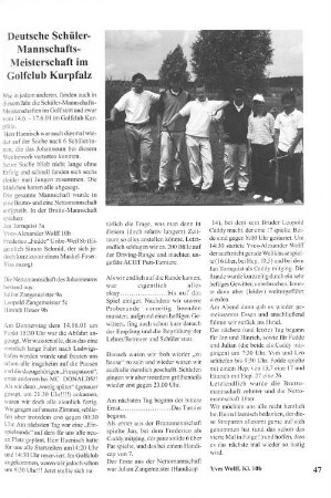 Deutsche Schüler-Mannschafts-Meisterschaft im Golfclub Kurpfalz