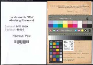 Entnazifizierung Paul Neuhaus , geb. 03.12.1908 (Lehrer)
