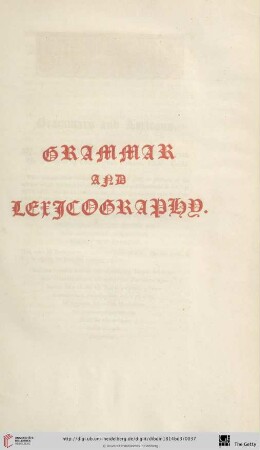 Grammar and Lexicography