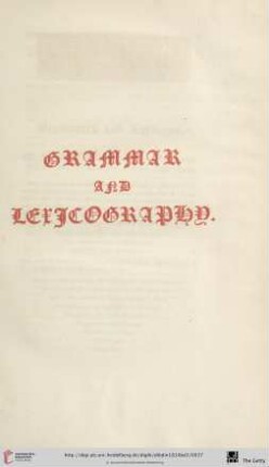 Grammar and Lexicography