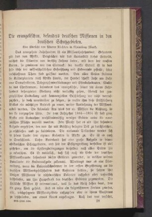 Die evangelischen, besonders deutschen Mission in den deutschen Schutzgebieten