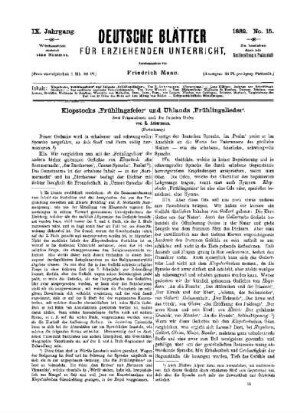 Klopstocks "Frühlingsfeier" und Uhlands "Frühlingslieder" : (Fortsetzung)