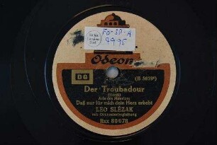 Der Troubadour : Arie des Manrico: Daß nur für mich dein Herz erbebt / (Verdi)