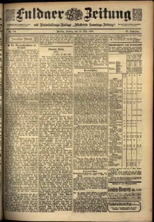 Zweite Ausgabe vom Freitag, den 18. Mai 1900.