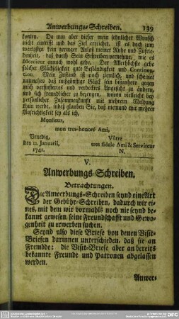 V. Anwerbungs-Schreiben