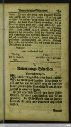 V. Anwerbungs-Schreiben