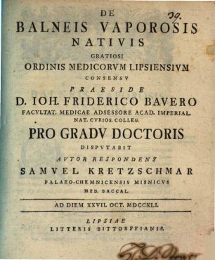 De balneis vaporosis nativis