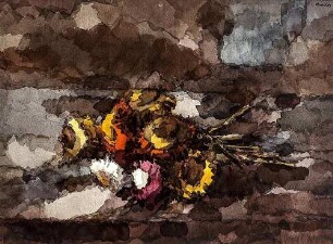 Tisch mit Strohblumen