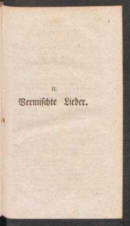 II. Vermischte Lieder