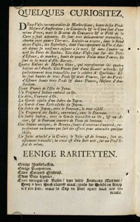 221a-221c, Quelques Curiositez. Eenige rariteyten