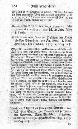 Brief eines Lehrers an seine jungen Freunde. Bd.1.