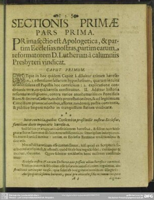 Sectionis Primae