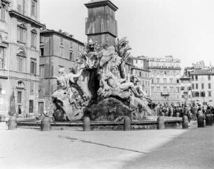 Rom, Vierströmebrunnen : Rom. Vierströmebrunnen an der Piazza Navona