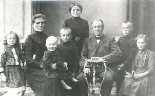 Rosenbach-Herwigsdorf. Windmüllerfamilie Krosche, 1914, Repro