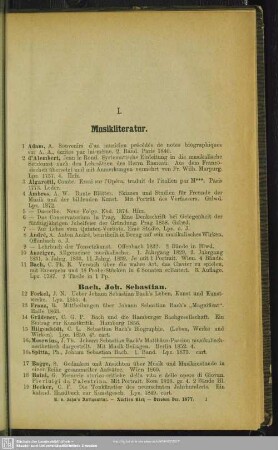 I. Musikliteratur