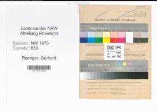 Entnazifizierung Gerhard Roettger , geb. 11.11.1909 (Lehrer)