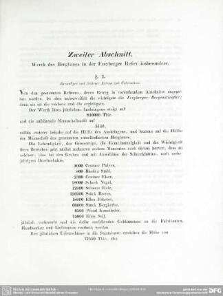 Zweiter Abschnitt. Werth des Bergbaues in der Freyberger Refier insbesondere
