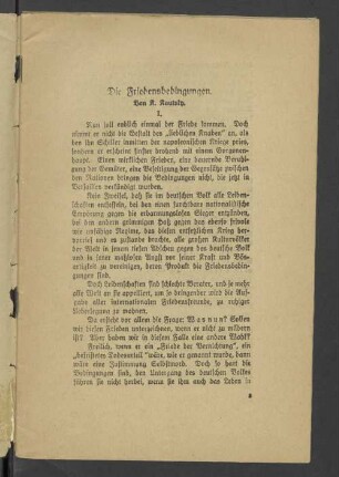 Die Friedensbedingungen