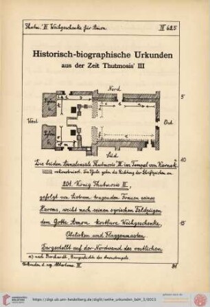 Historisch-biographische Urkunden aus der Zeit Thutmosis'III