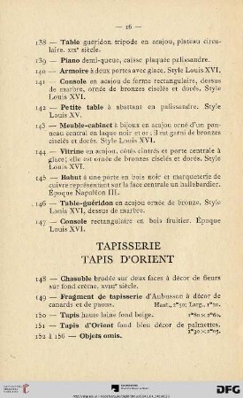Tapisserie - Tapis d'Orient (Nr. 148-156)
