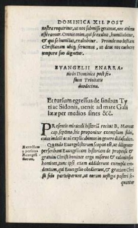 Evangelii Enarratio in Dominica post festum Trinitatis duodecima.