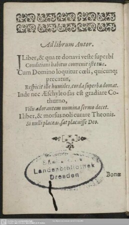 Ad librum Autor
