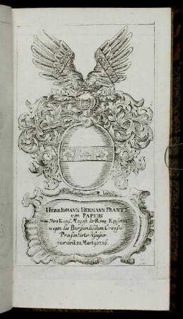 Herr Iohann Hermann Frantz von Papius[...] - Herr Iohann Ulrich Freÿherr von Cramer[...]