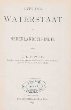 Over den waterstaat in Nederlandsch-Indië