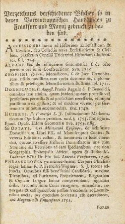 Verzeichnus verschiedener Bücher so in denen...