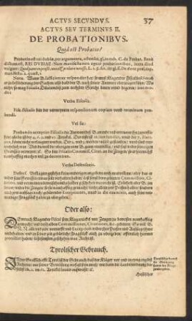 Actus Seu Terminus II.