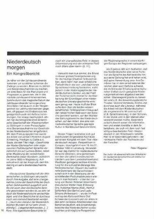 Niederdeutsch morgen