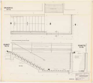 Stadttheater, Krefeld: Bühnenhaus: Schnitt Kellertreppe 1:10