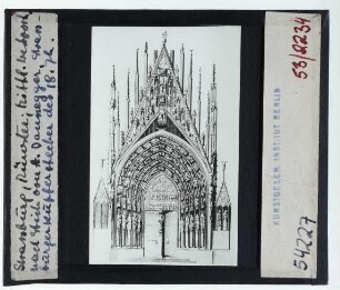 Straßburg, Münster : Mittlerer Westportal, Stich