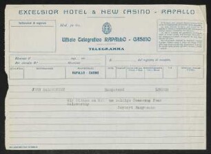 Brief von Gerhart Hauptmann an John Galsworthy