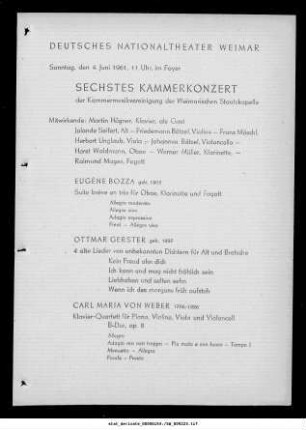Sechstes Kammerkonzert