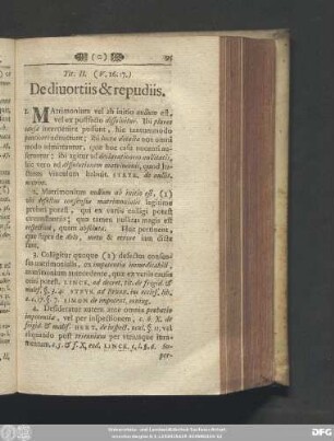 Tit. II. (V. 16. 17.) De divortiis & repudiis.