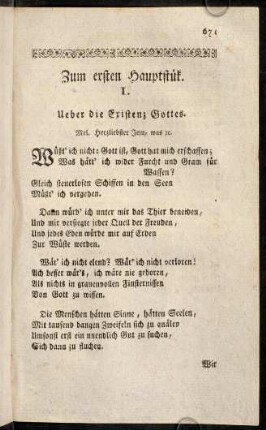 671-687, Zum ersten Hauptstük.