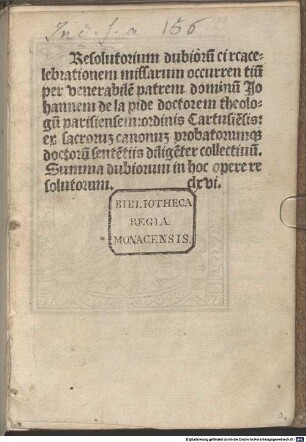 Resolutorium dubiorum circa celebrationem missarum occurrentium