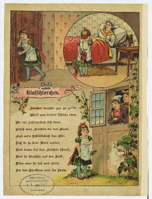 KLatschlorchen und andere Geschichten. 1880. Buchseite. Dresden: SLUB 1.B.5521
