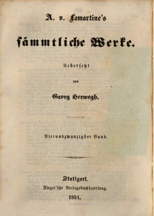 A. von Lamartine's sämmtliche Werke, 24. Geschichte der Restauration ; 2