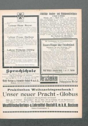 Nachruf : [Lehrer Hans Meyer] ; [Lehrer Franz Steffens] ; [Lehrer Wilhelm Döring]