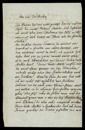 Brief von Ludwig Emil Grimm an Dorothea Hassenpflug