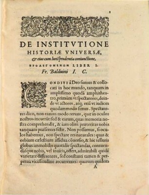 De institutione historiae universae et eius cum iurisprudentia coniunctione prolegomenon : libri II.