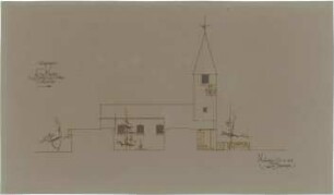 Gsaenger, Gustav; Blaichach / Allgäu (Bayern); Ev. Kirche - Vorprojekt, Südseite (Ansicht)