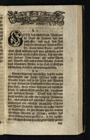 §. 1.: Gott das allerheiligste ... [-§. 33.]