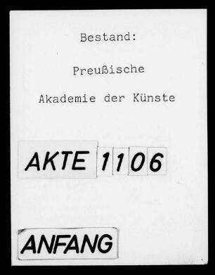 Ausschluß von Mitgliedern der Abteilung für die bildenden Künste